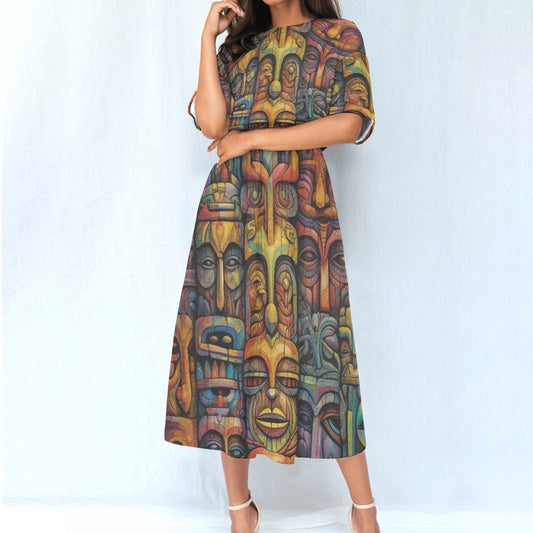 All-Over Print Women's Elastic Waist Dress