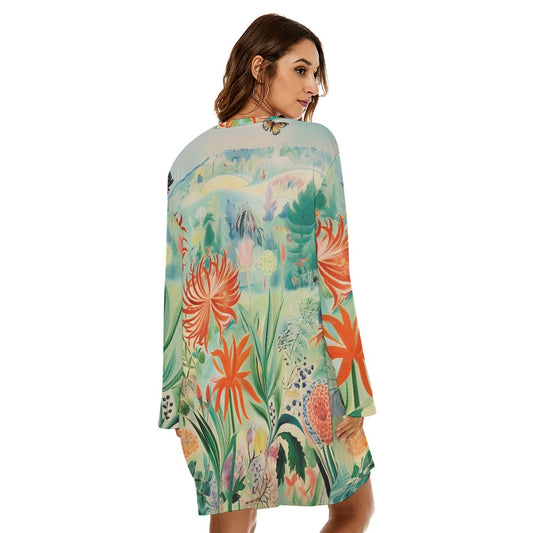 All-Over Print  Women's Loose Crew Neck Dress