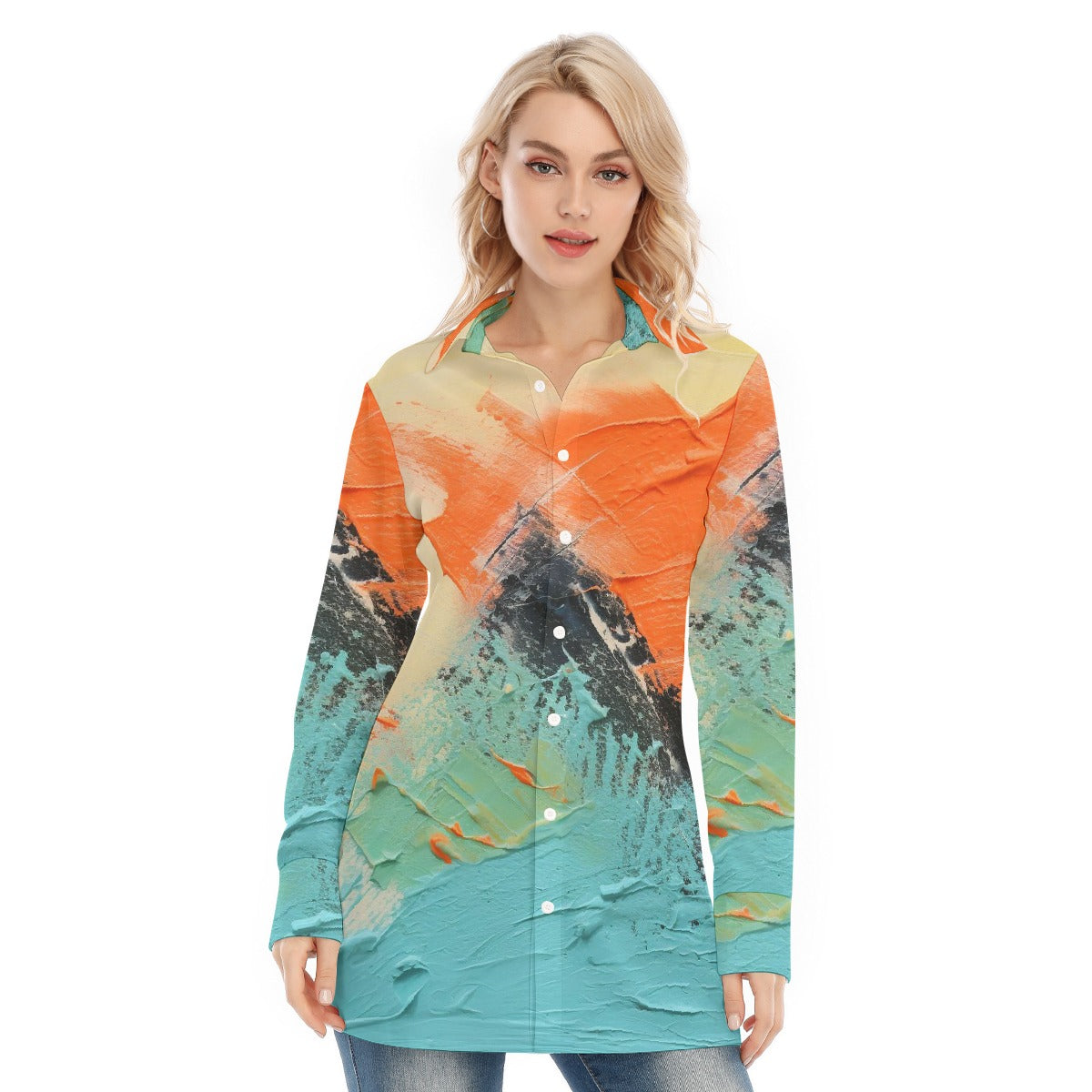 All-Over Print Women's Long Shirt