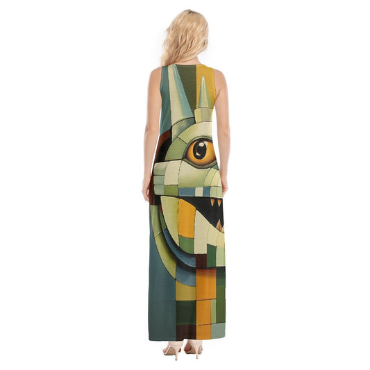 All-Over Print Women's Vest Dress | Length To Ankle