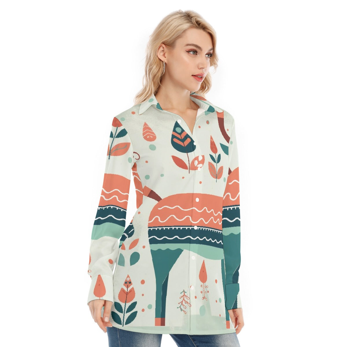 All-Over Print Women's Long Shirt