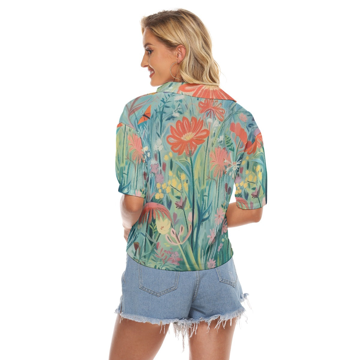 All-Over Print Women's V-neck Shirts