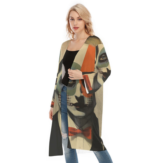 All- Over Print Women's Long Sleeve Mesh Cardigan