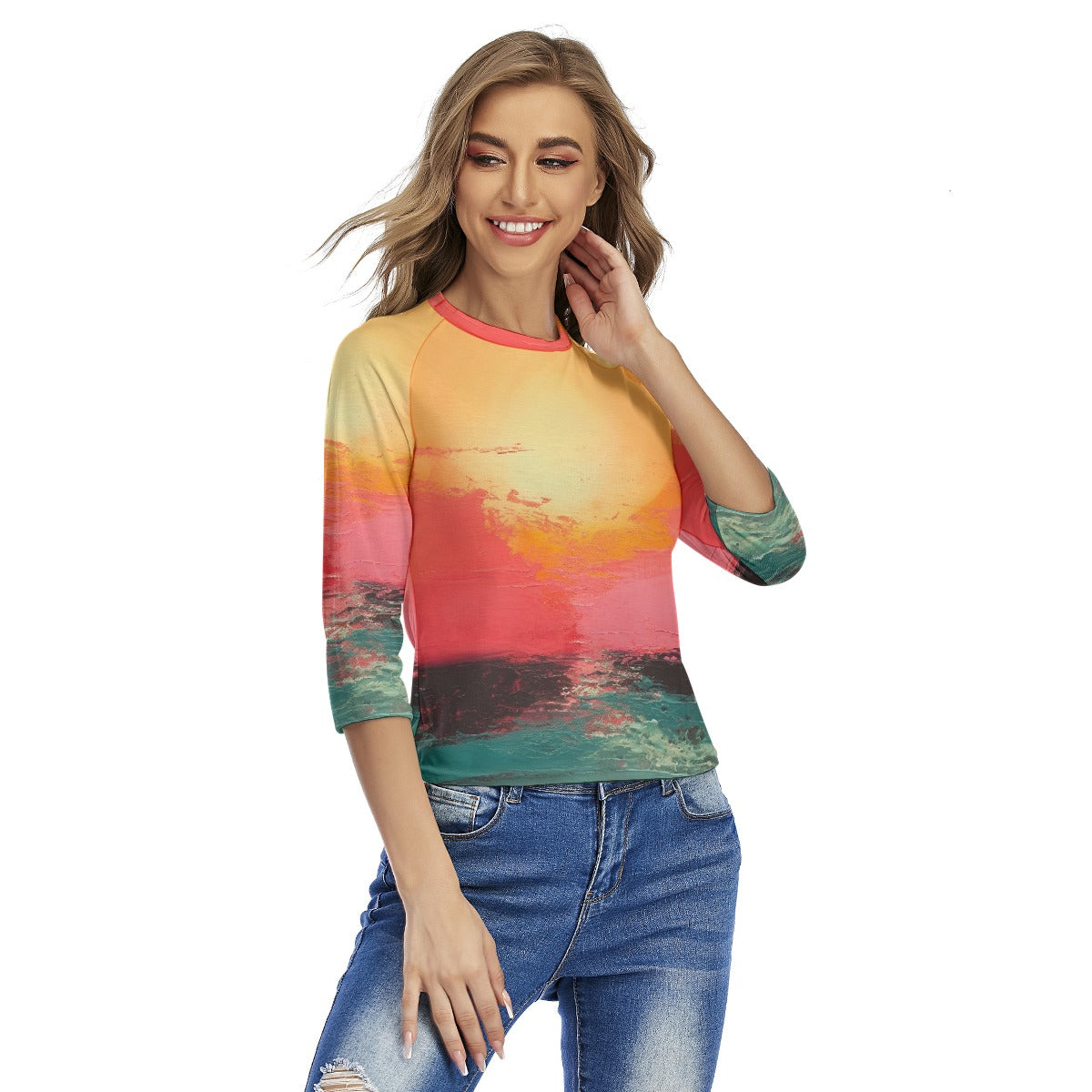 All-Over Print Women's Raglan Sleeves T-shirts