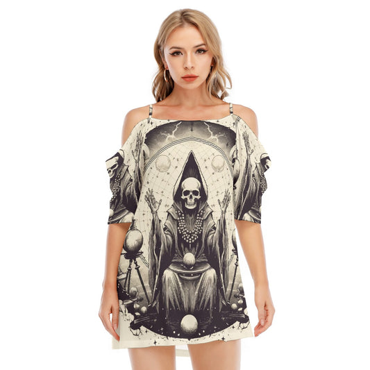 All-Over Print Women's Off-shoulder Cami Dress