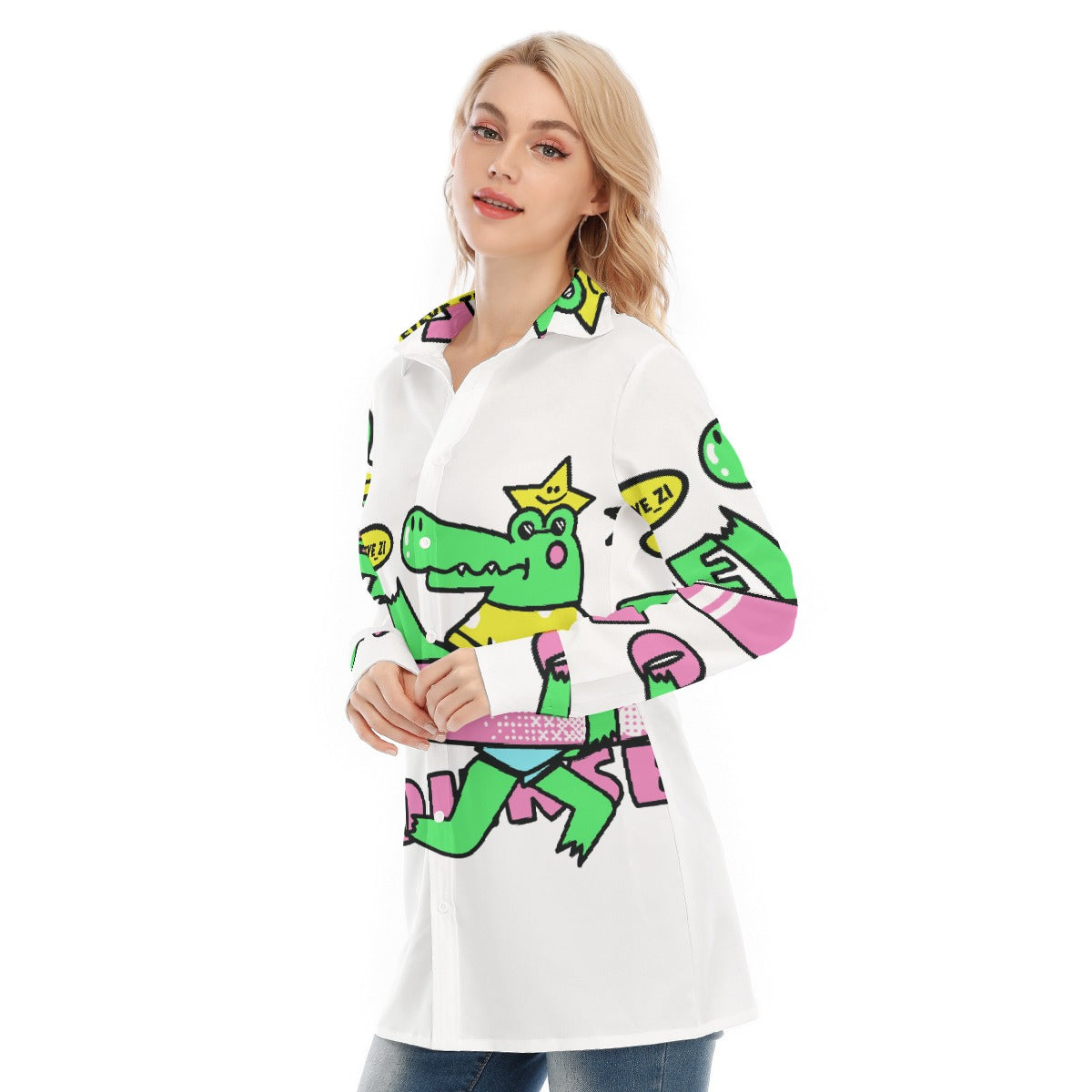 All-Over Print Women's Long Shirt