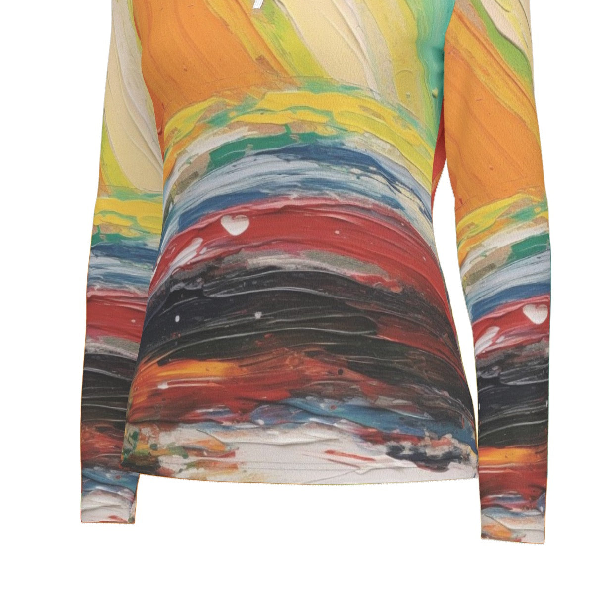 All-Over Print Women's Sports Collar Jersey With Long Sleeve