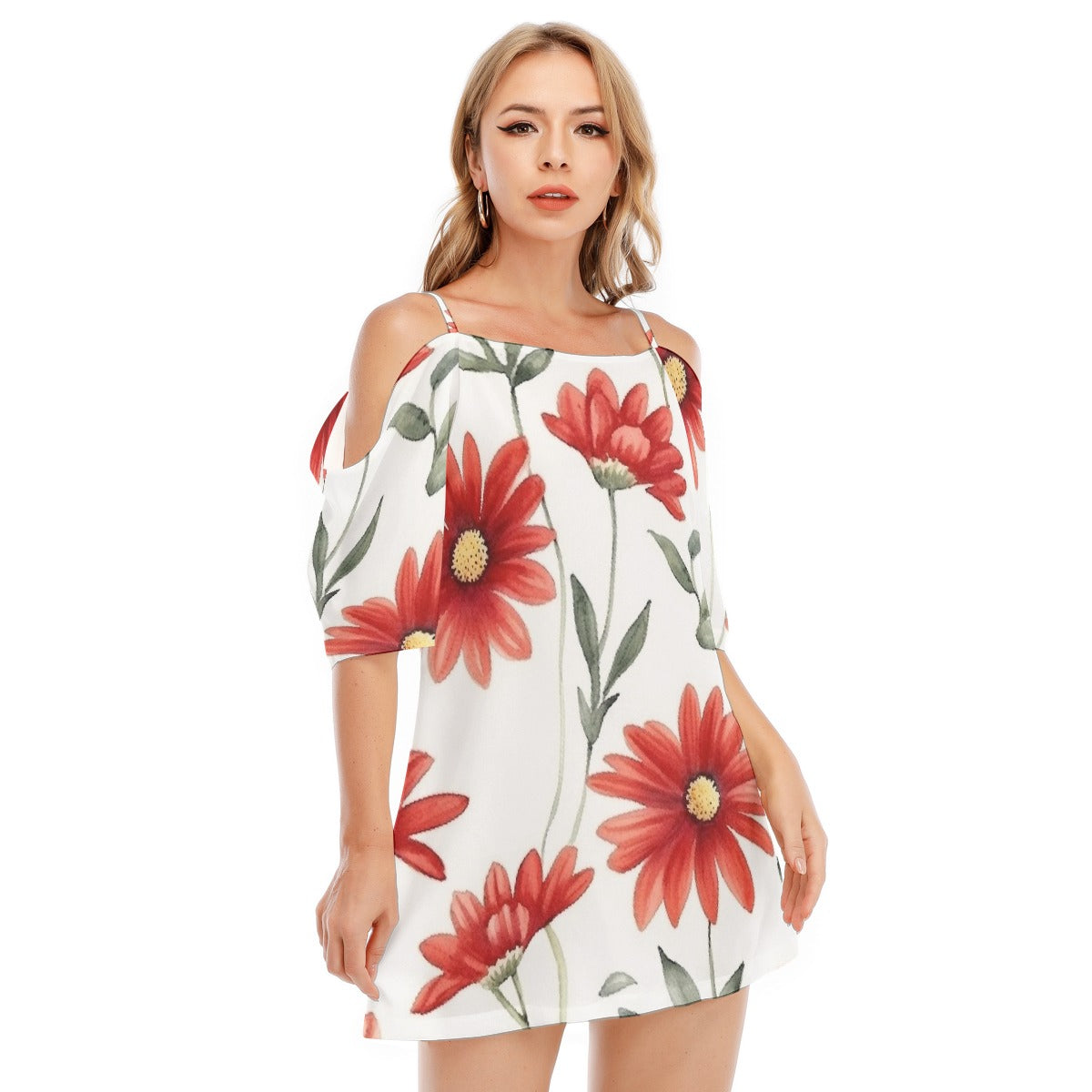 All-Over Print Women's Off-shoulder Cami Dress