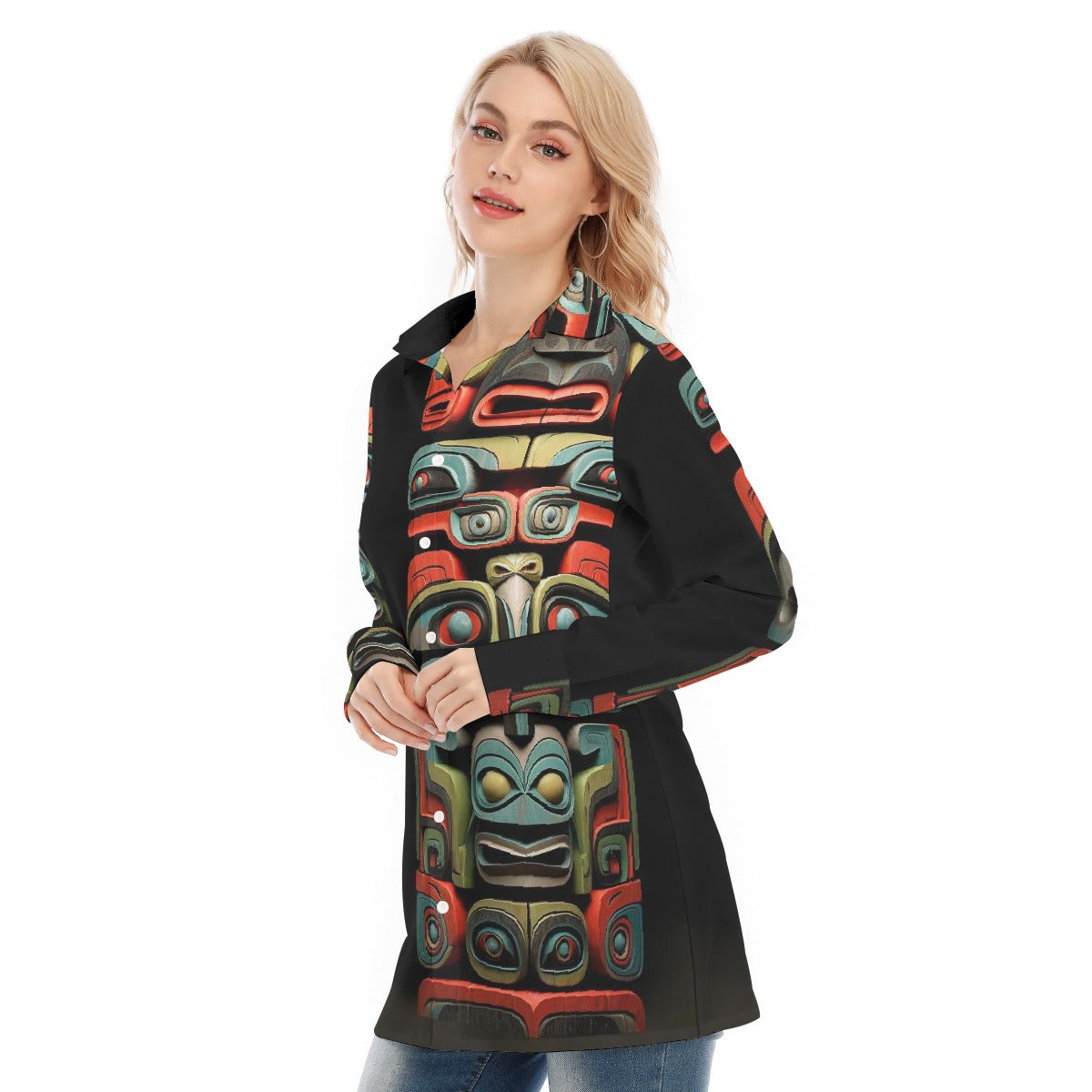 All-Over Print Women's Long Shirt