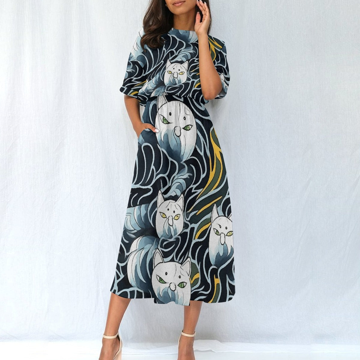 All-Over Print Women's Elastic Waist Dress