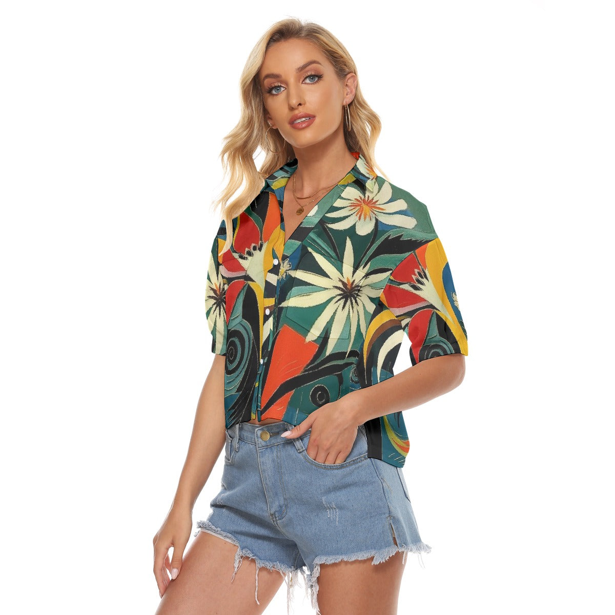 All-Over Print Women's V-neck Shirts