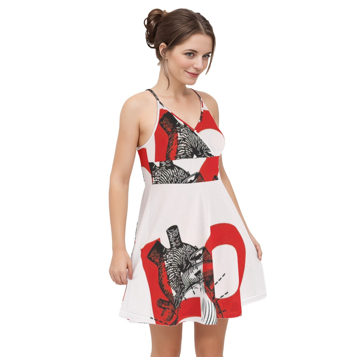 All-Over Print Women‘s Cross Cami Dress