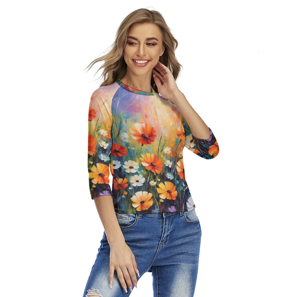 All-Over Print Women's Raglan Sleeves T-shirts