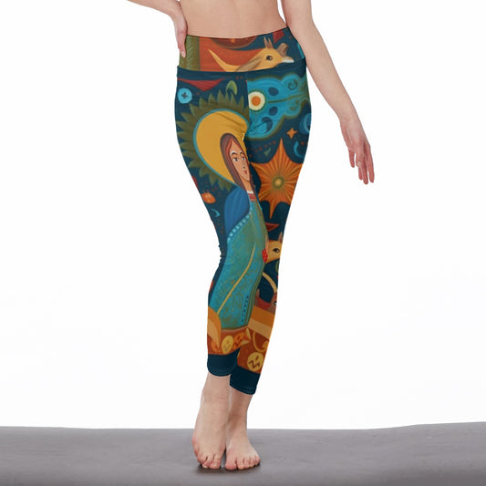 All-Over Print Women's High Waist Leggings | Side Stitch Closure