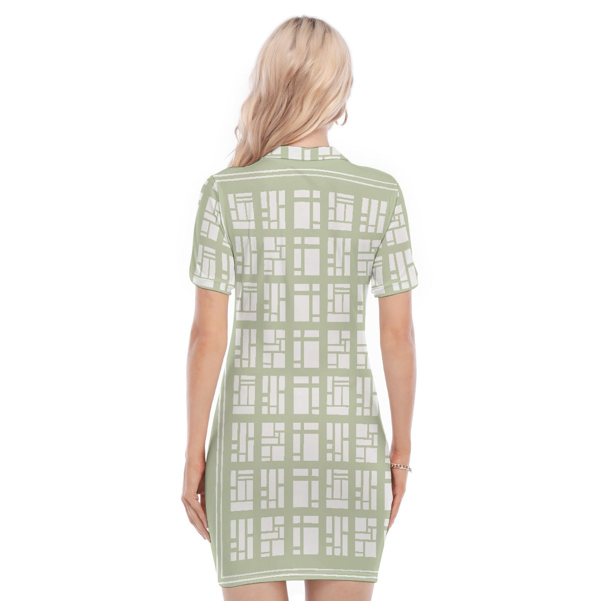 All-Over Print Women's Polo Collar Dress