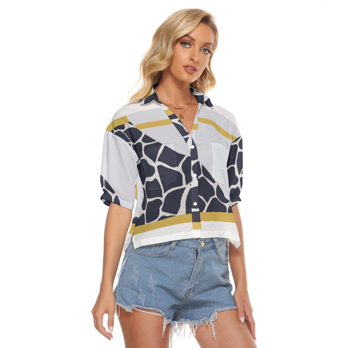 All-Over Print Women's V-neck Shirts