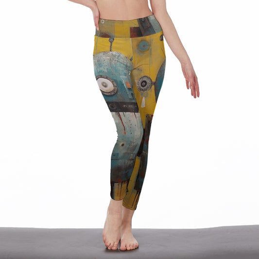 All-Over Print Women's High Waist Leggings | Side Stitch Closure