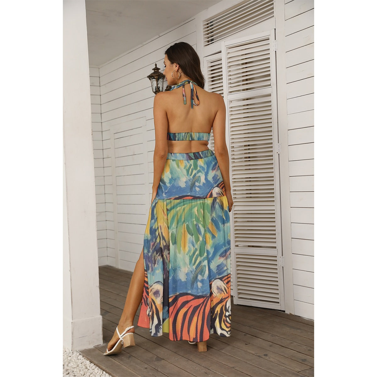 All-Over Print Women's Tie Back Wrap Dress