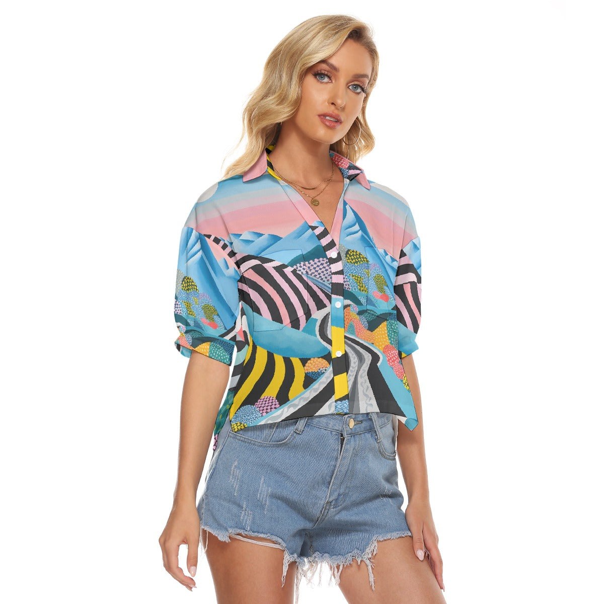 All-Over Print Women's V-neck Shirts