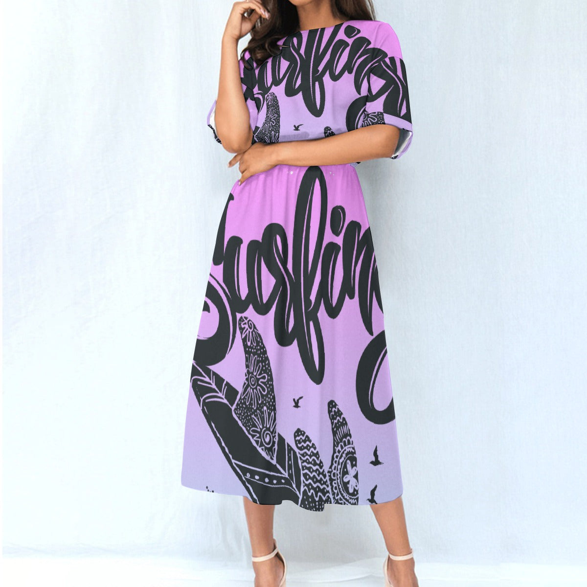 All-Over Print Women's Elastic Waist Dress