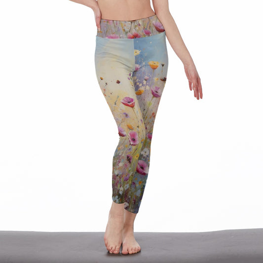 All-Over Print Women's High Waist Leggings | Side Stitch Closure