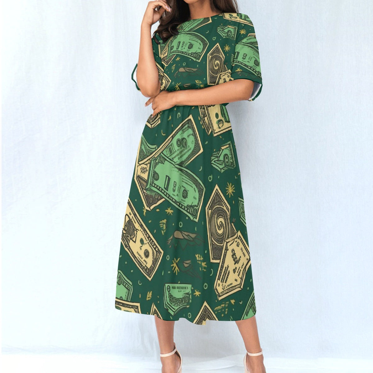 All-Over Print Women's Elastic Waist Dress