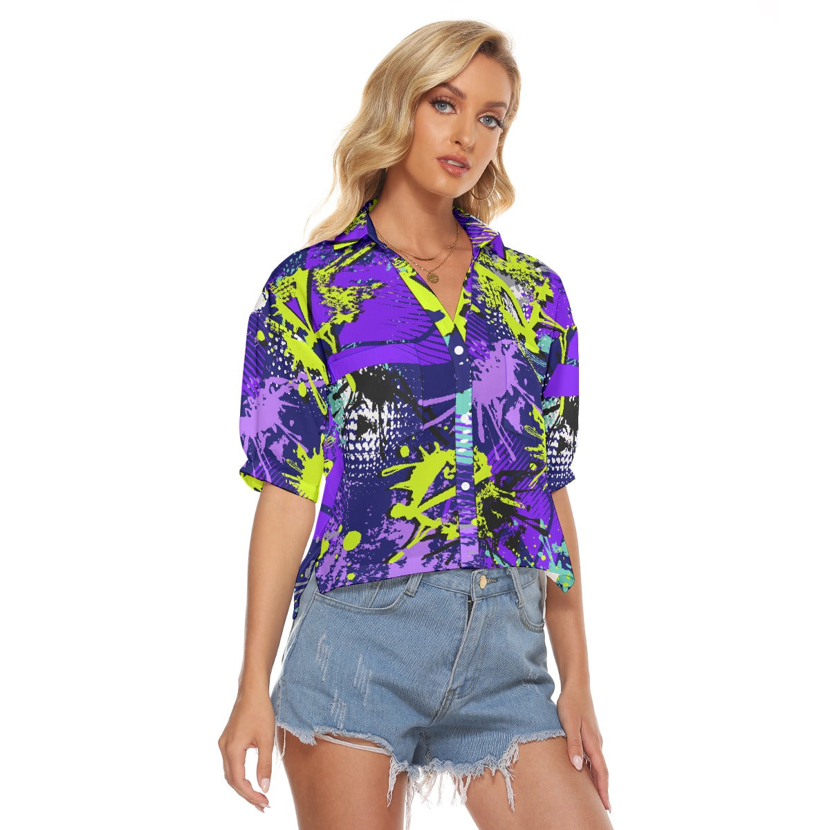 All-Over Print Women's V-neck Shirts