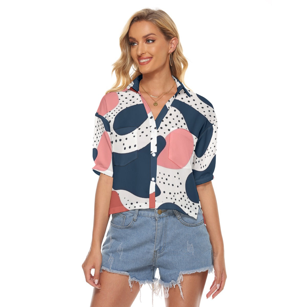 All-Over Print Women's V-neck Shirts