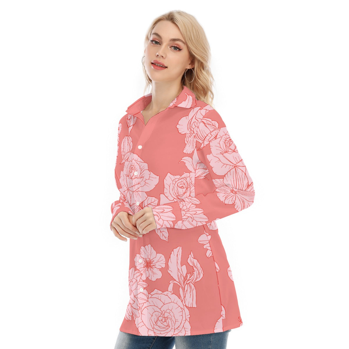 All-Over Print Women's Long Shirt