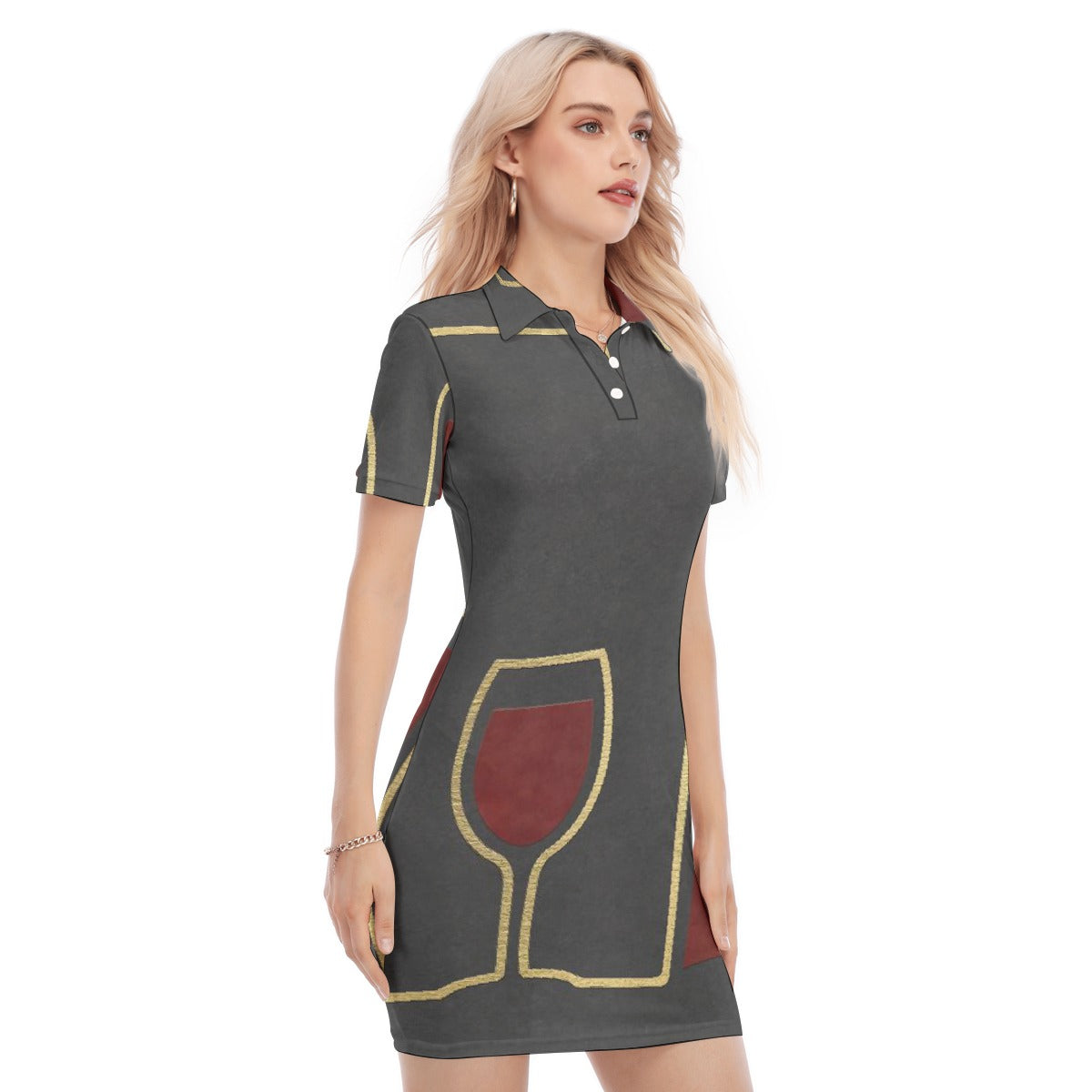 All-Over Print Women's Polo Collar Dress