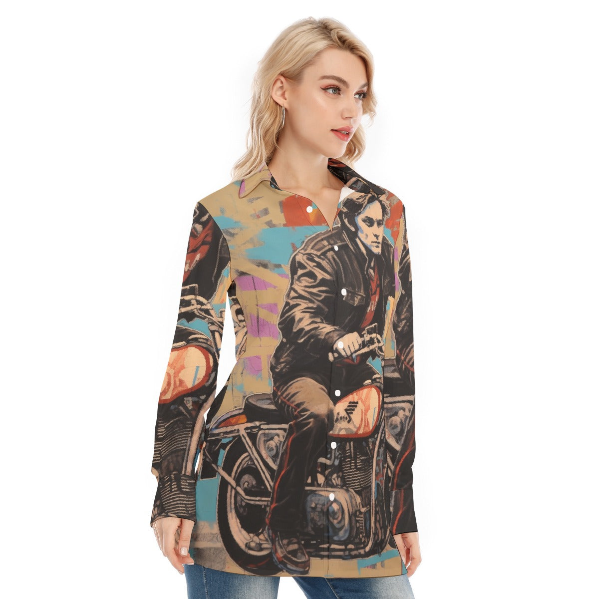 All-Over Print Women's Long Shirt