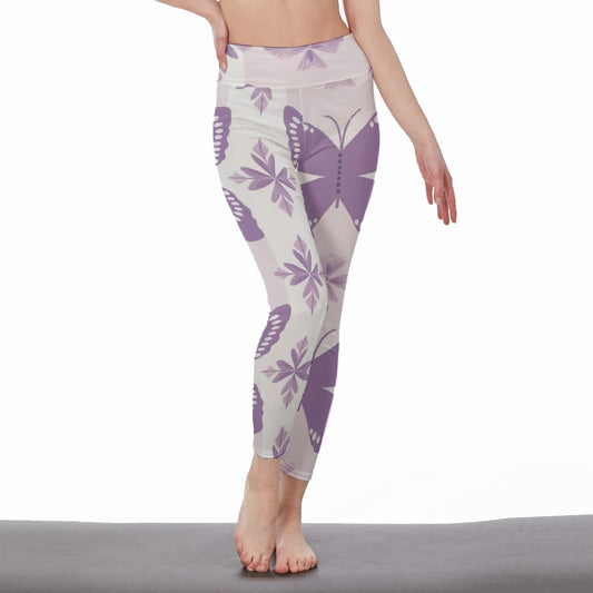 All-Over Print Women's High Waist Leggings | Side Stitch Closure