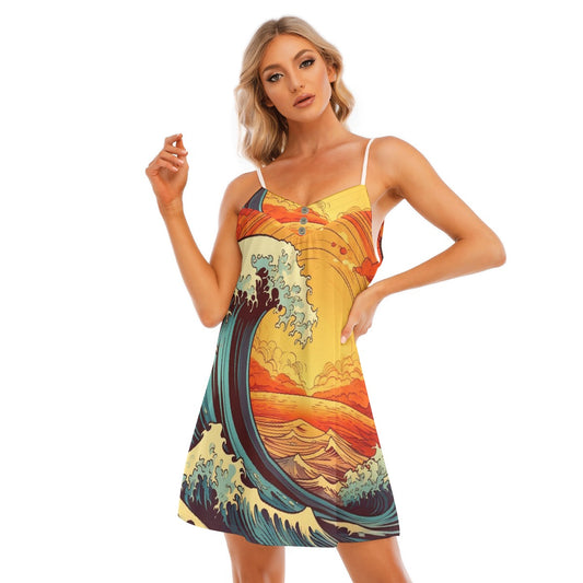 All-Over Print Women's V-neck Cami Dress