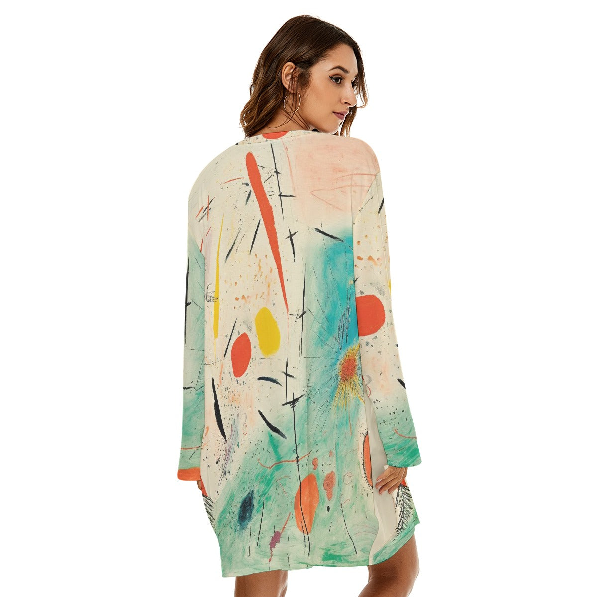 All-Over Print  Women's Loose Crew Neck Dress