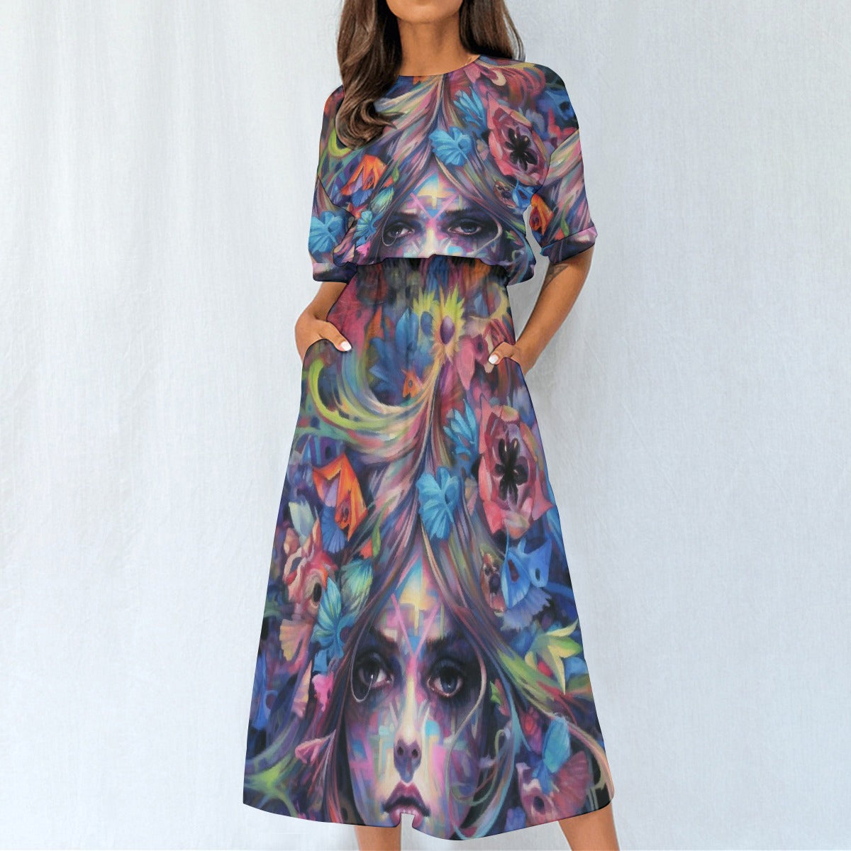 All-Over Print Women's Elastic Waist Dress