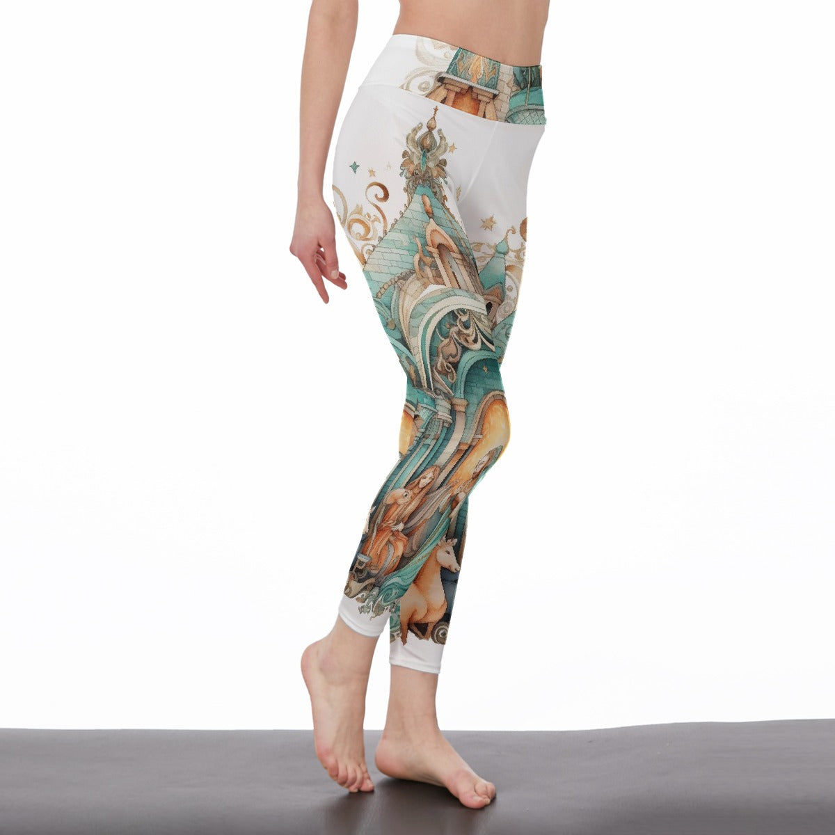 All-Over Print Women's High Waist Leggings | Side Stitch Closure