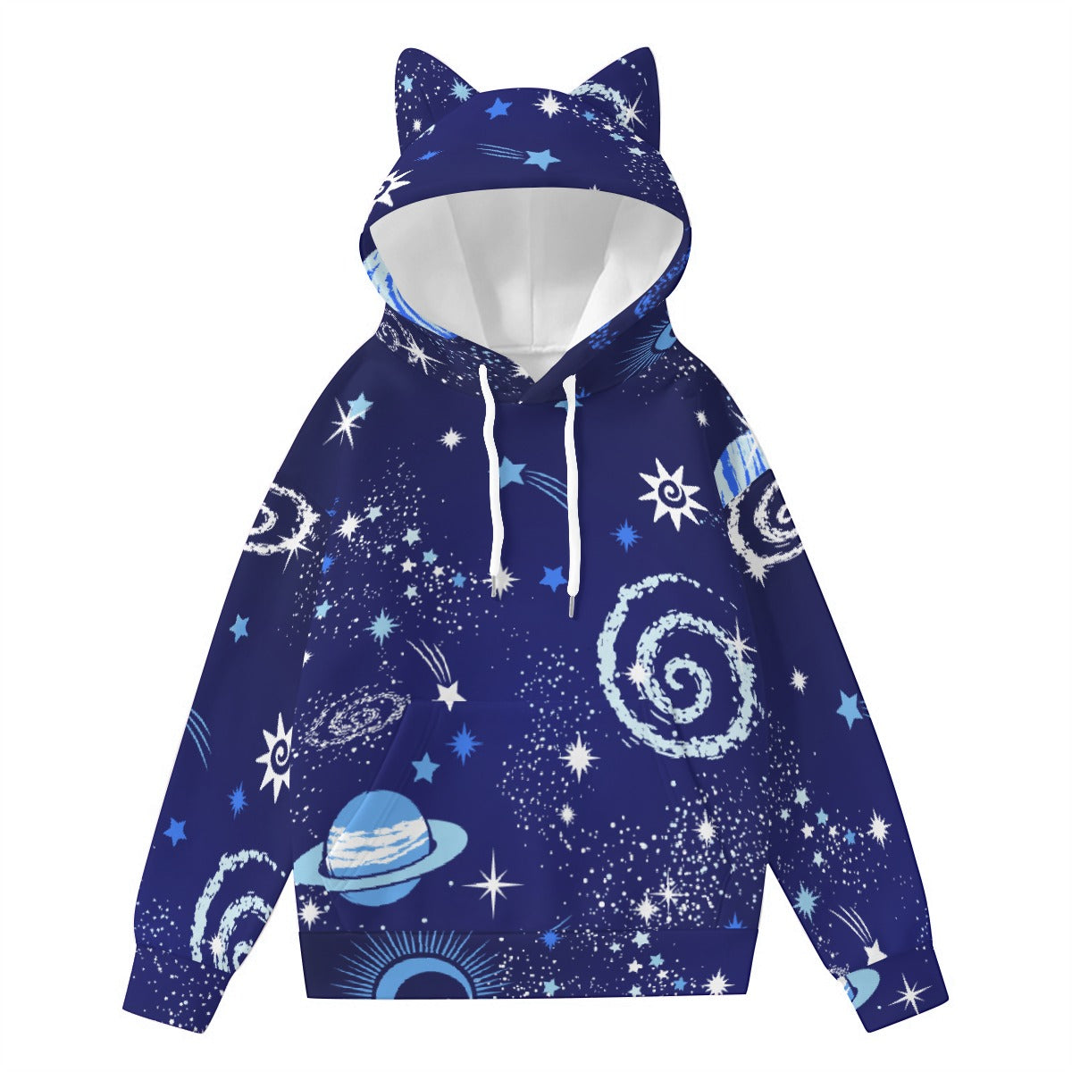 All-Over Print Women’s Hoodie With Decorative Ears