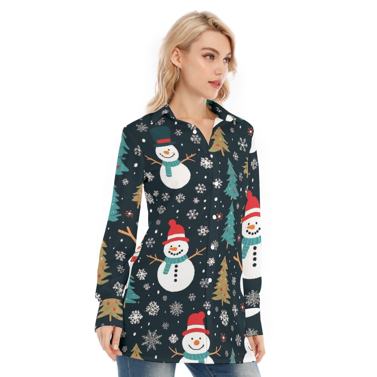 All-Over Print Women's Long Shirt