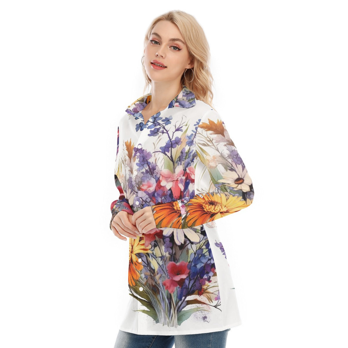 All-Over Print Women's Long Shirt