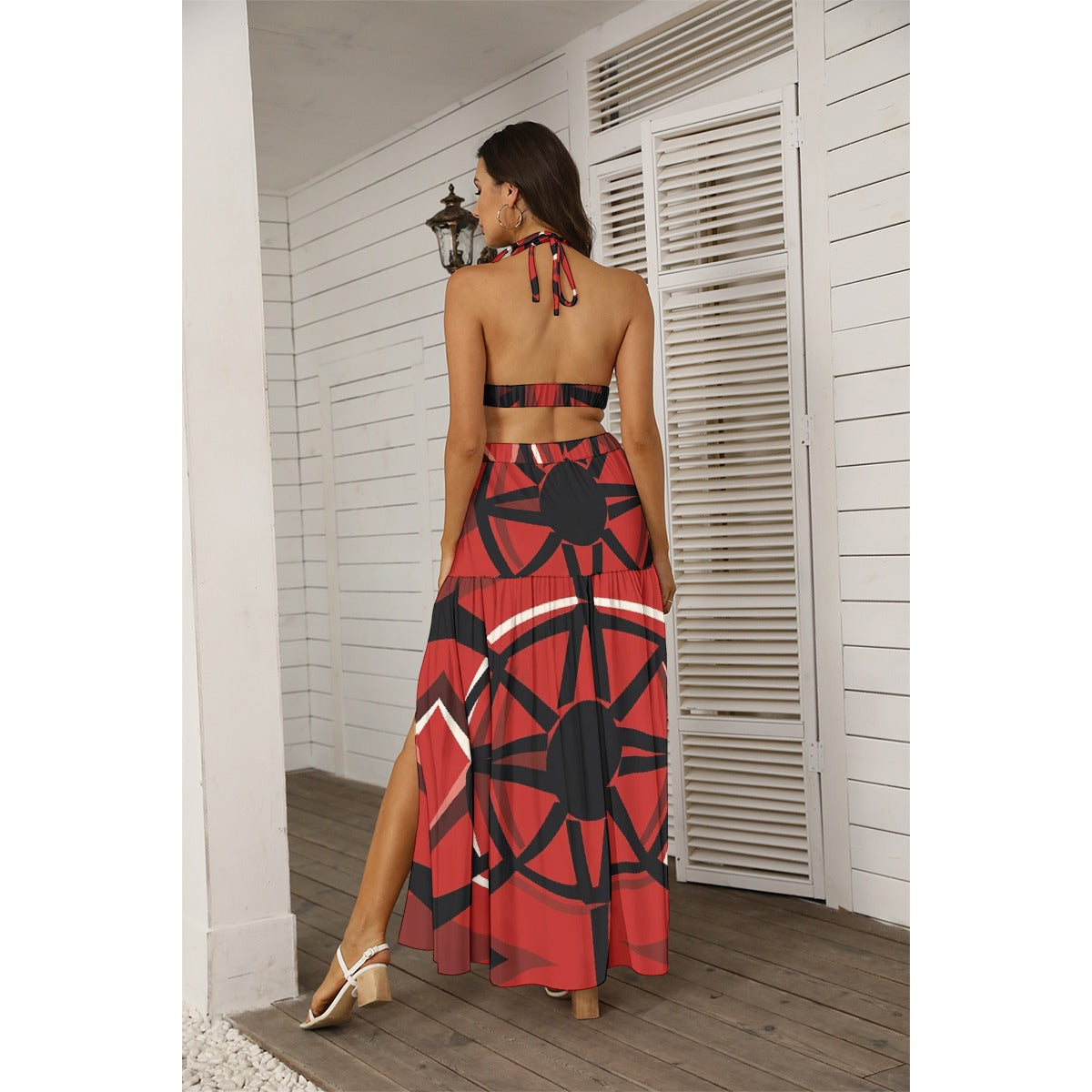 All-Over Print Women's Tie Back Wrap Dress