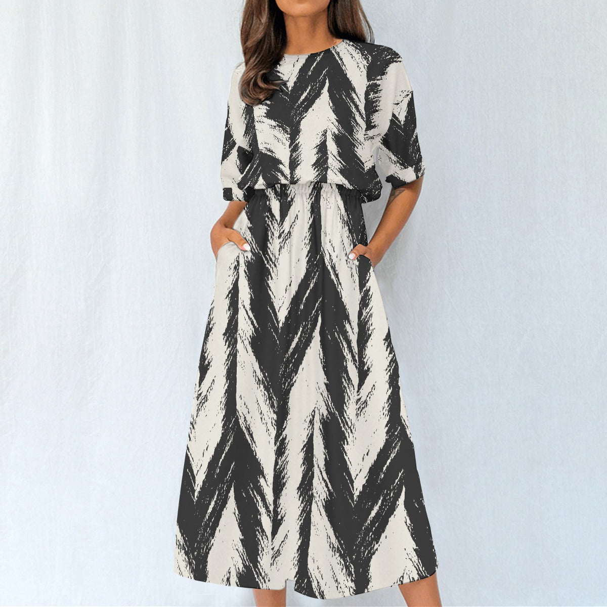 All-Over Print Women's Elastic Waist Dress