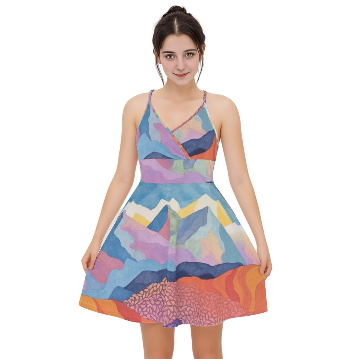 All-Over Print Women‘s Cross Cami Dress