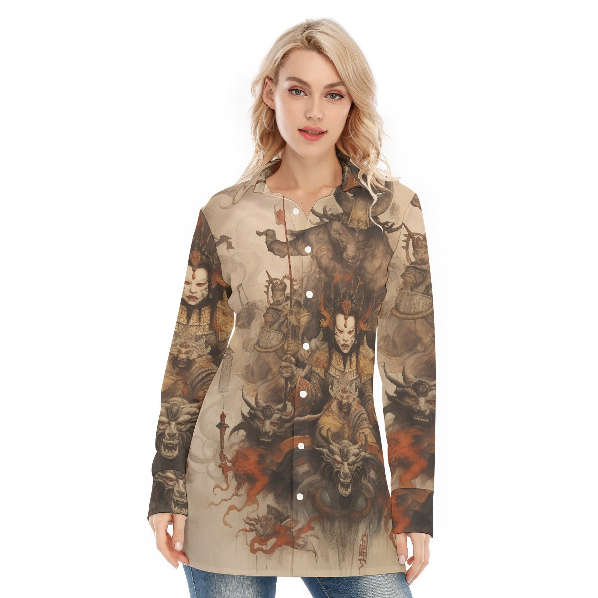 All-Over Print Women's Long Shirt