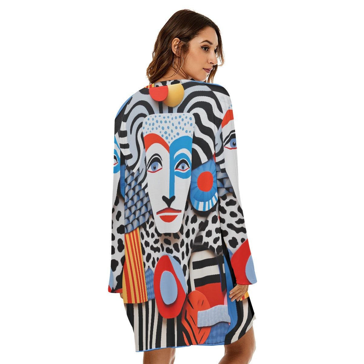 All-Over Print  Women's Loose Crew Neck Dress