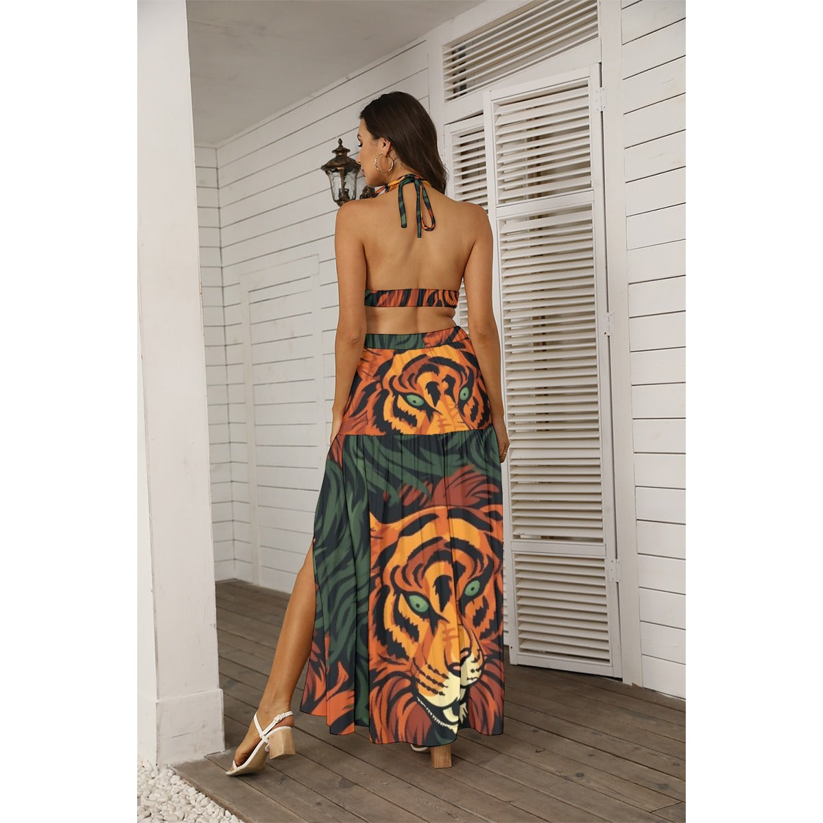 All-Over Print Women's Tie Back Wrap Dress