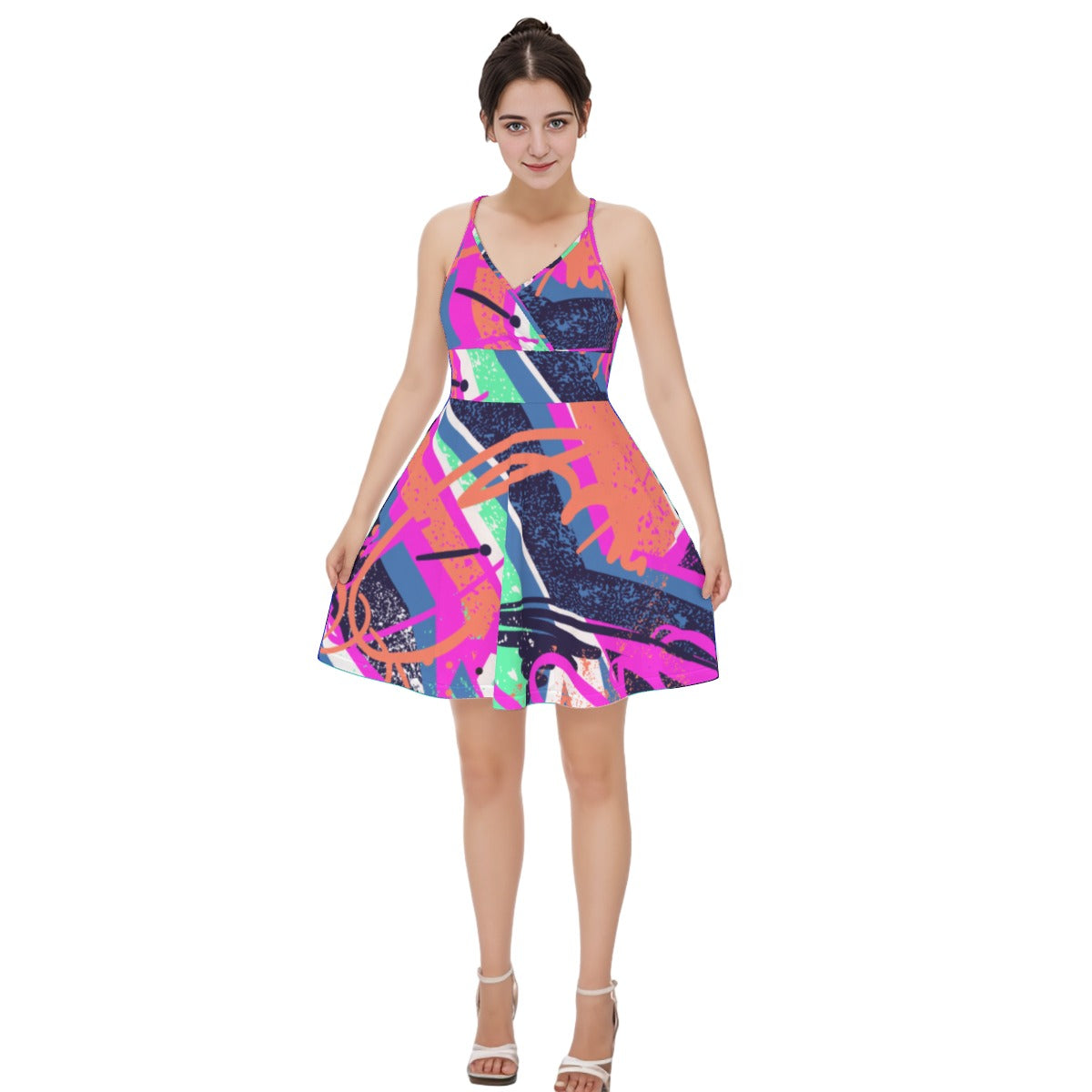 All-Over Print Women‘s Cross Cami Dress