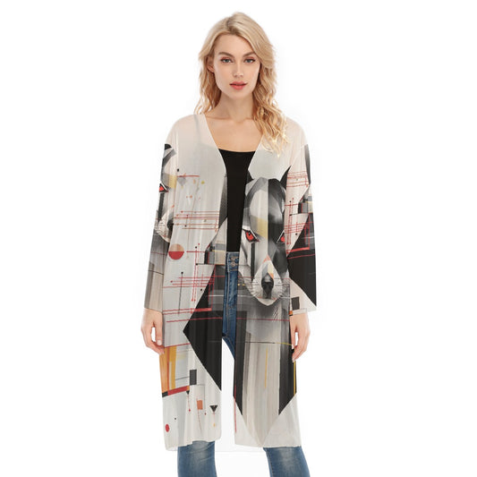 All- Over Print Women's Long Sleeve Mesh Cardigan