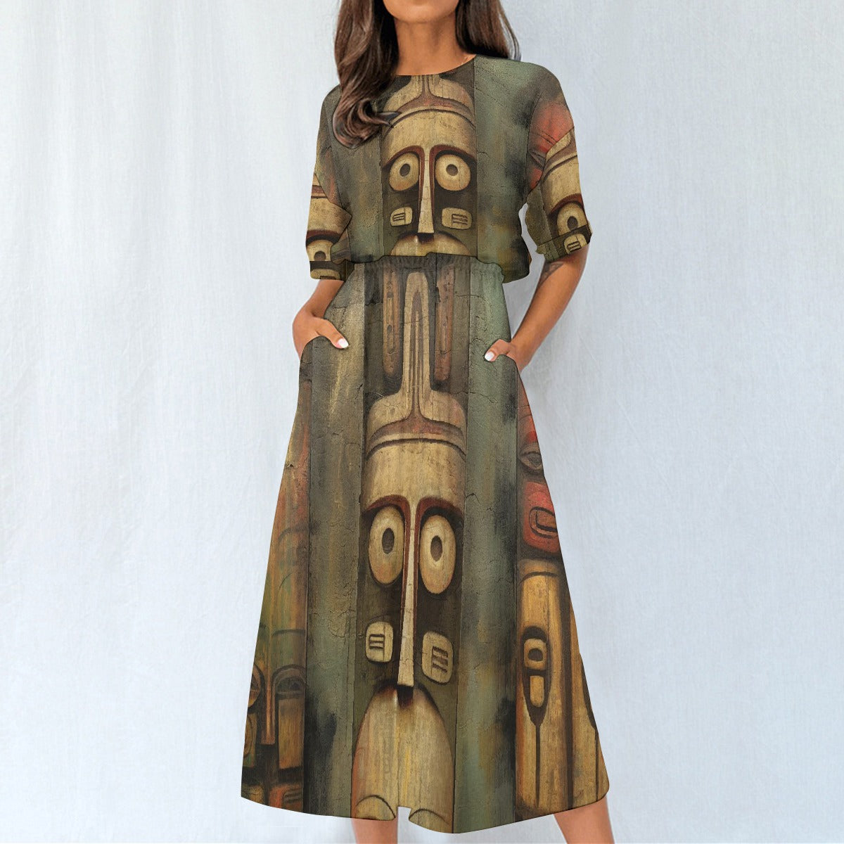 All-Over Print Women's Elastic Waist Dress