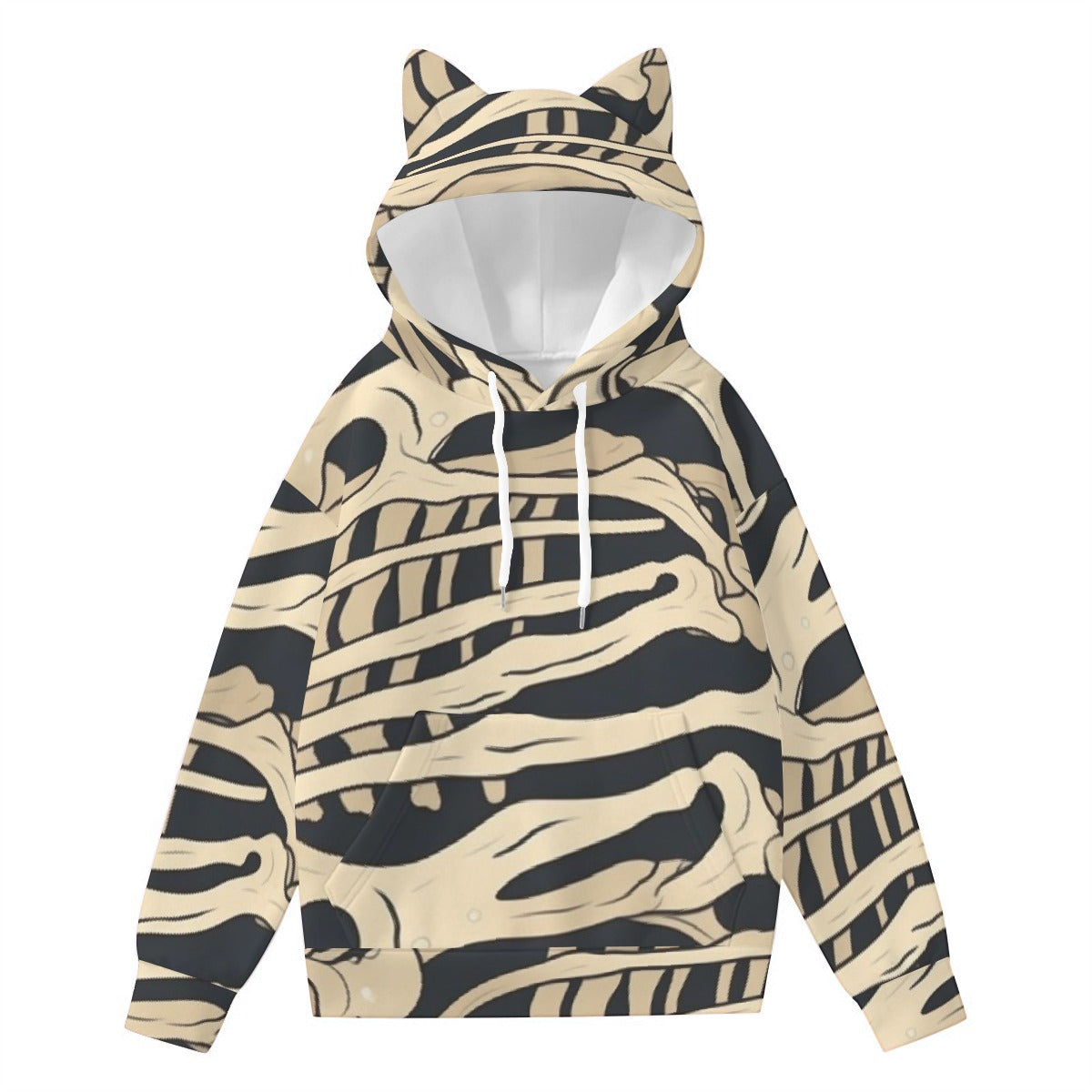 All-Over Print Women’s Hoodie With Decorative Ears