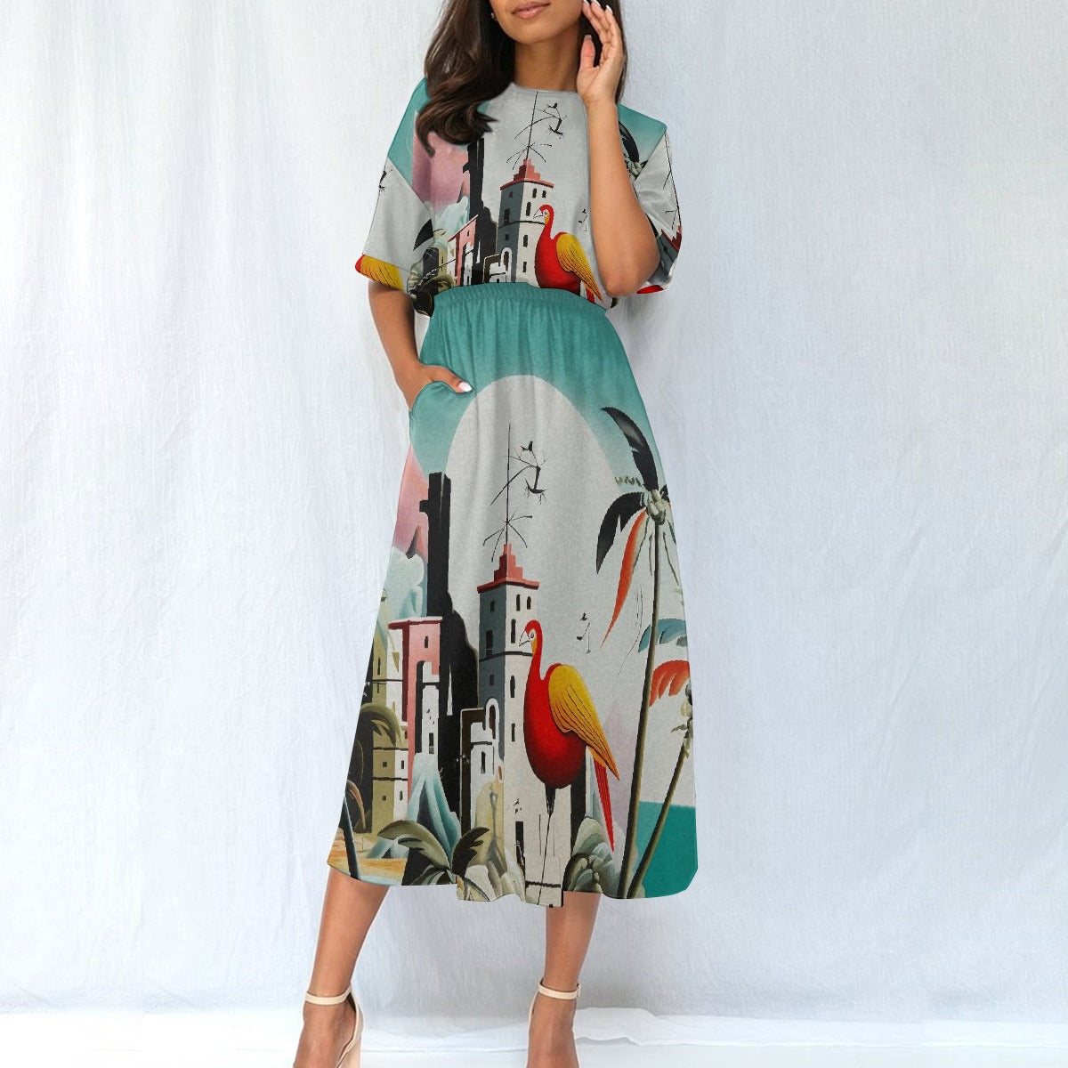 All-Over Print Women's Elastic Waist Dress